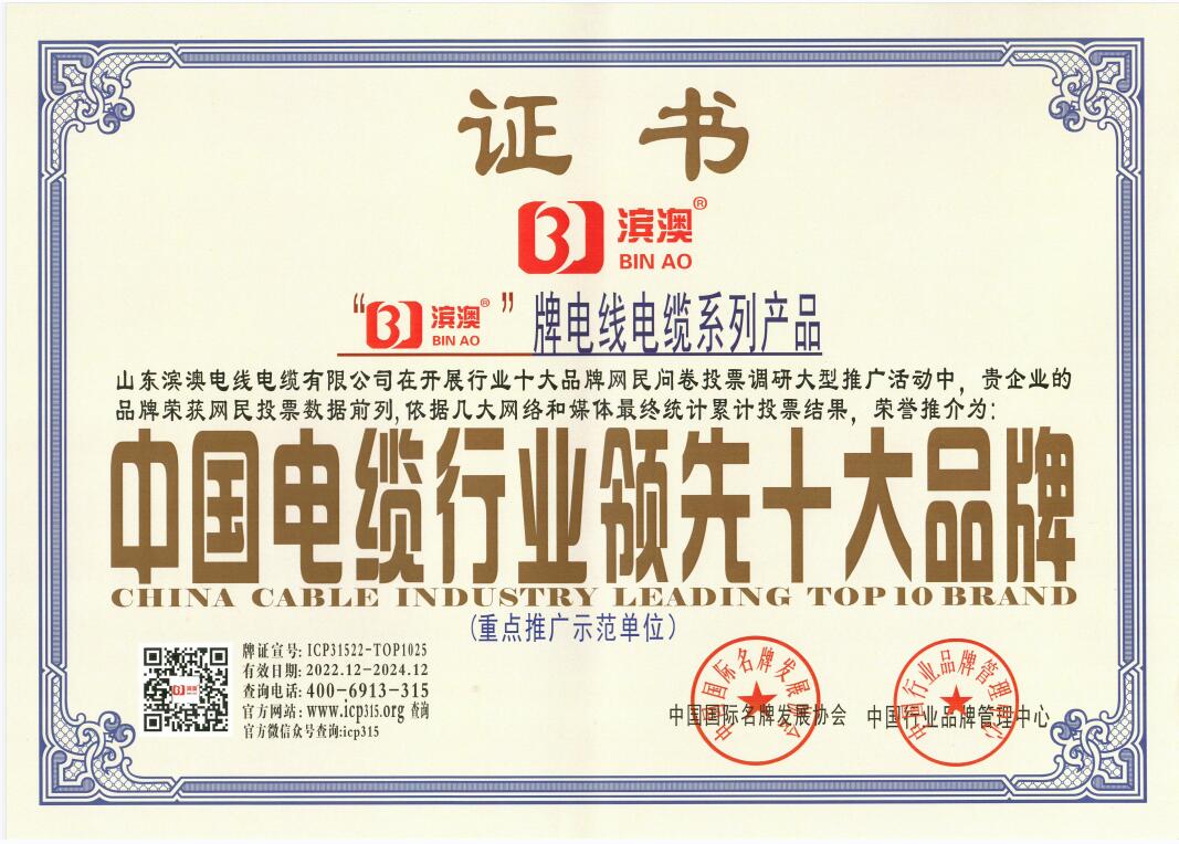 中國(guó)電纜行業(yè)領(lǐng)先十大品牌